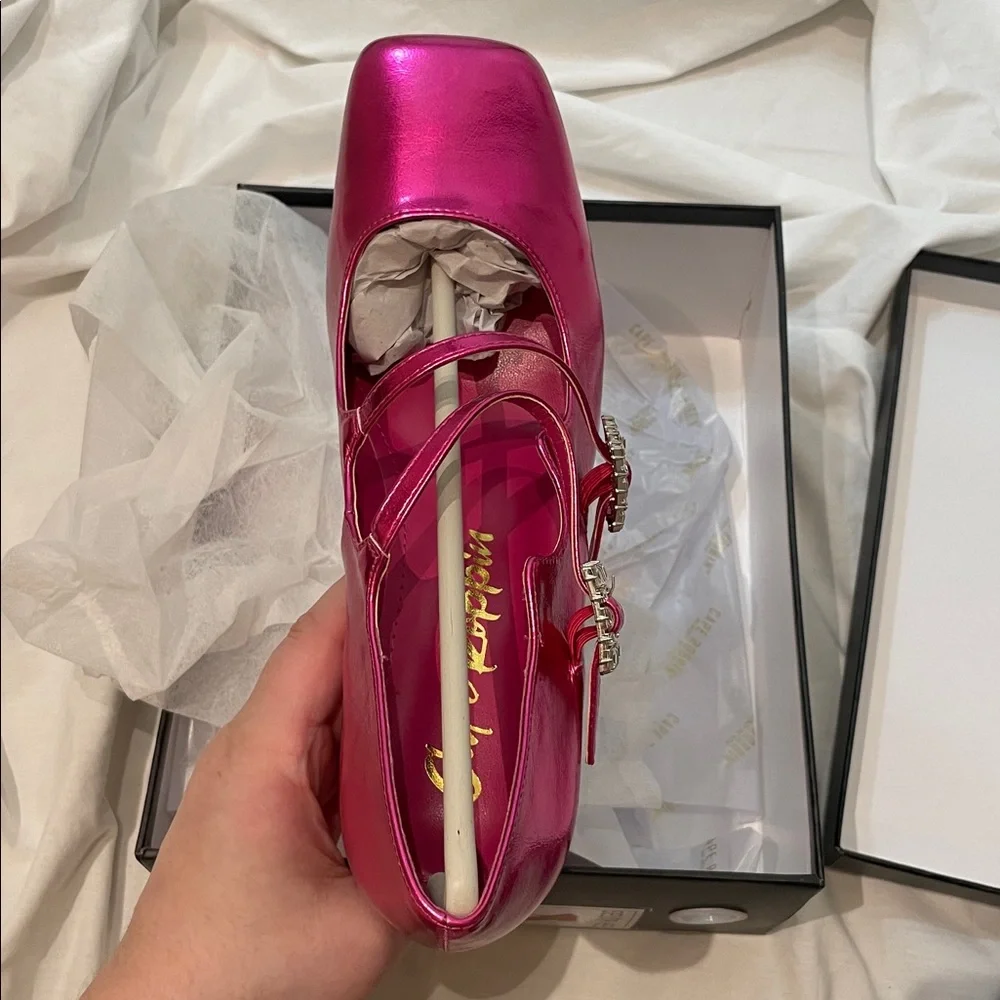 •CAPE ROBBIN• “Selina” Double Strap Mary Jane Heels - Pink // NIB